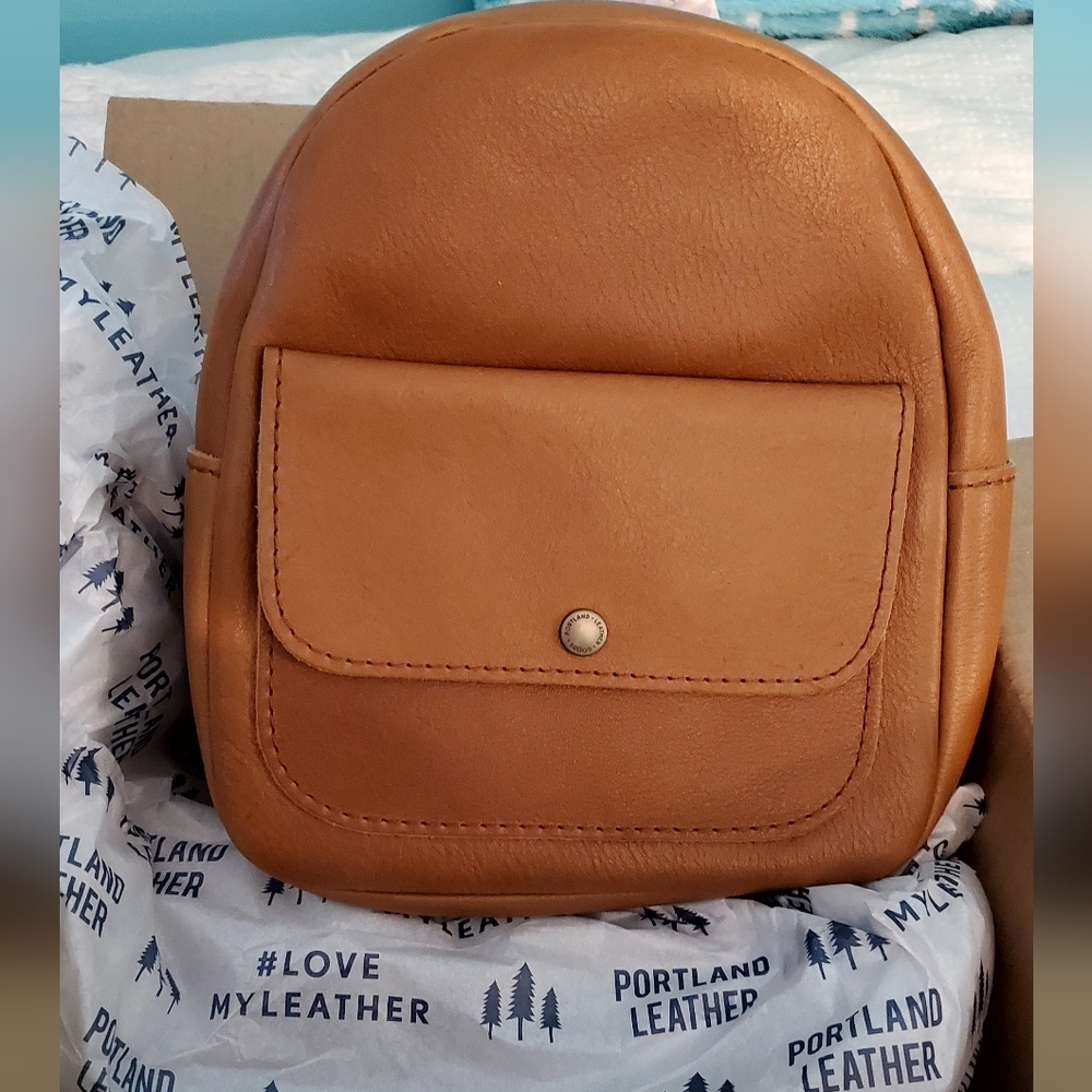 Portland Leather BNNU Snap Mini Backpack In Shortbread